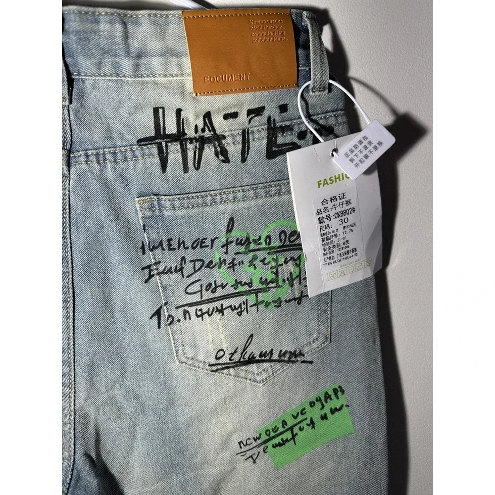 Graffiti Jeans Streetwear Women's Sz 30 (US 8/10) Hip Hop Distressed Denim NWT